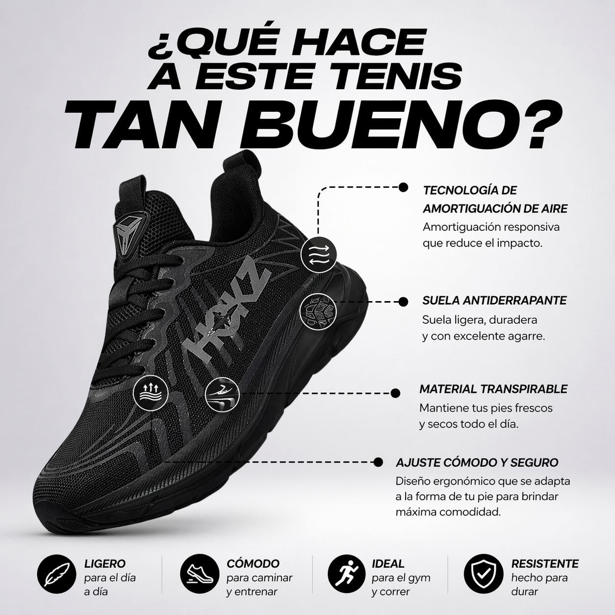 Tenis Unisex Deportivo Hokz V2 – Máxima Comodidad y Alto Desempeño